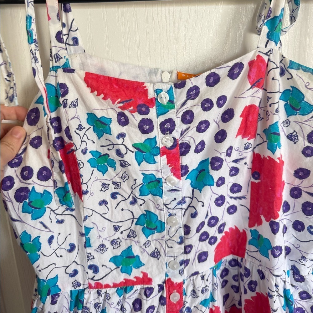 Oliphant Multicolor Floral Tie Strap MIDI Dress - Picture 3 of 6